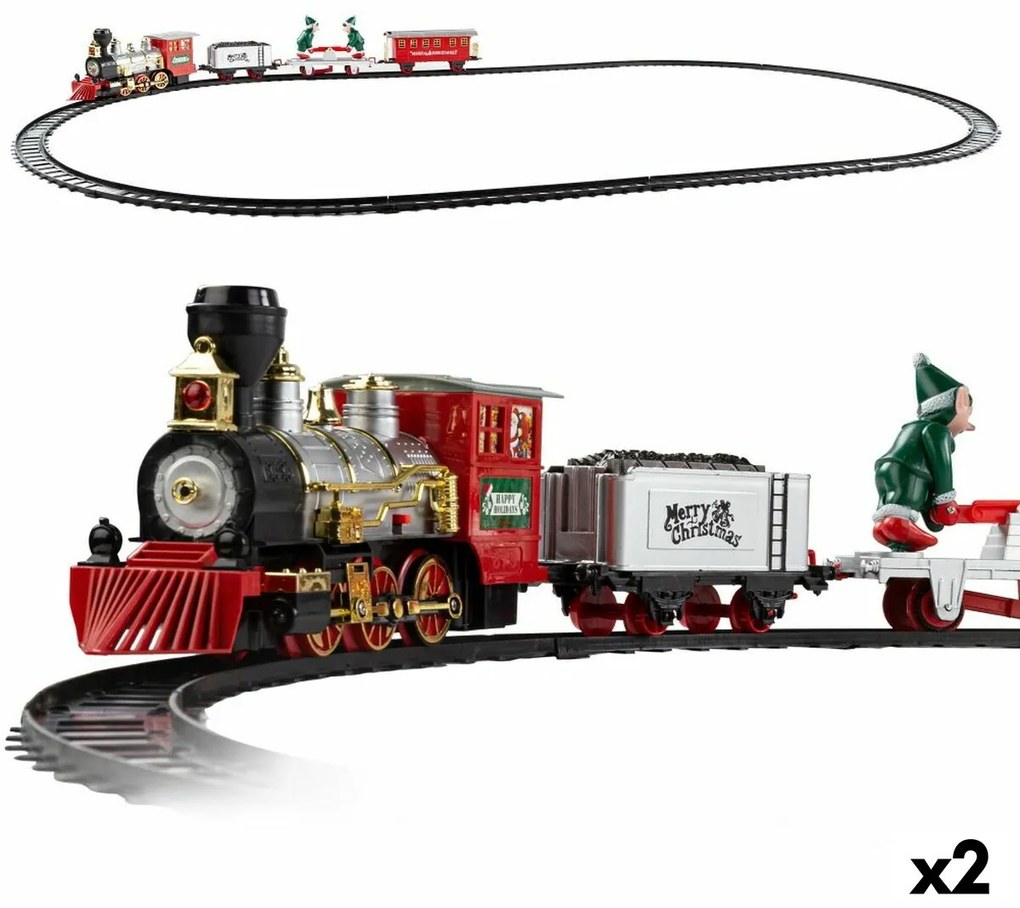 Comboio Elétrico Clássico Speed & Go Leve Som Natal 26 x 11,5 x 6 cm 2 Unidades