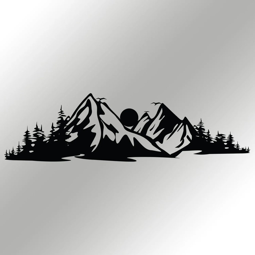 Acessório Decorativo de Parede Mountain – Preto – 68 x 19 cm