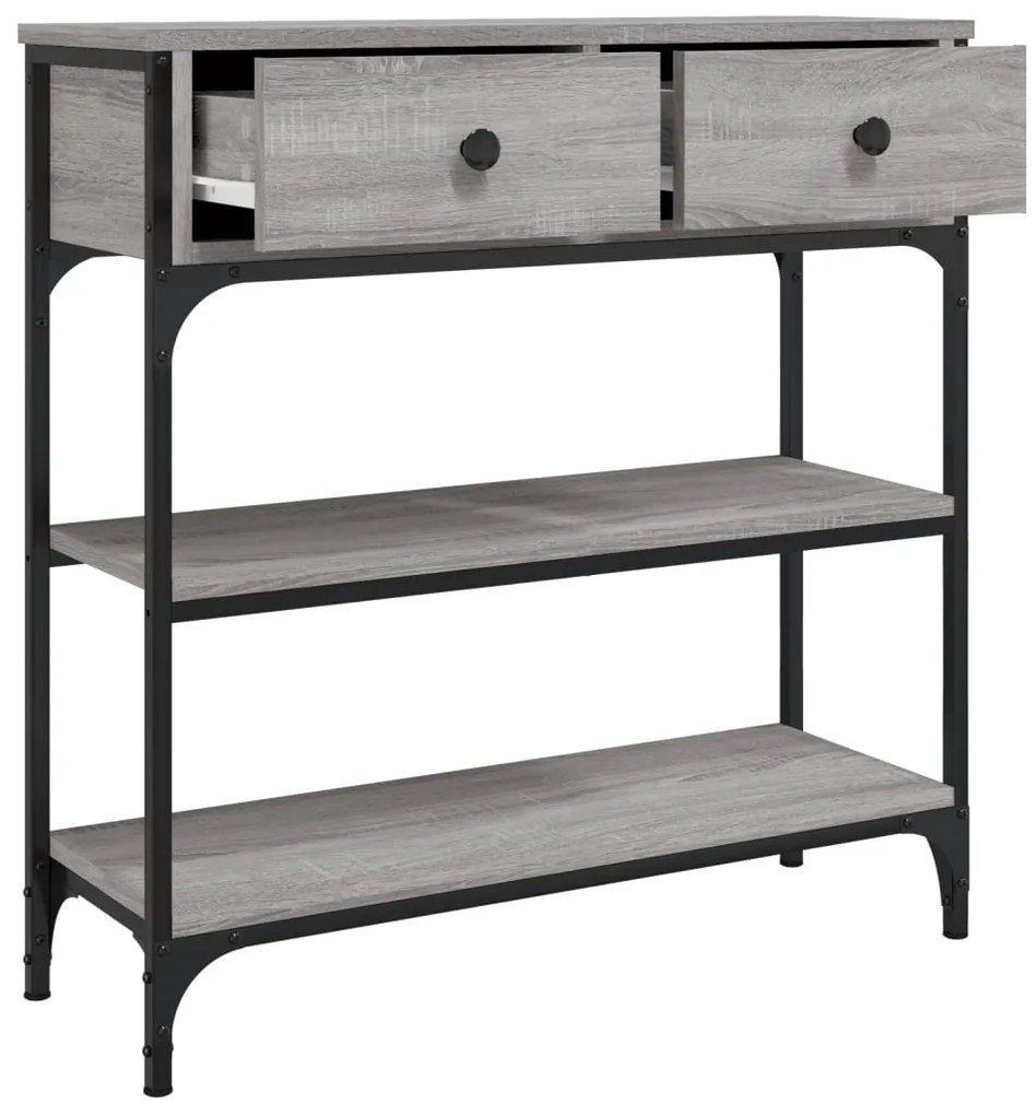 Mesa consola 72,5x25x75 cm derivados de madeira cinzento sonoma