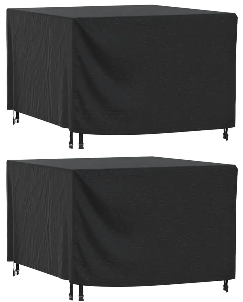 Capas móveis de jardim 2pcs 135x135x90cm impermeável 420D preto