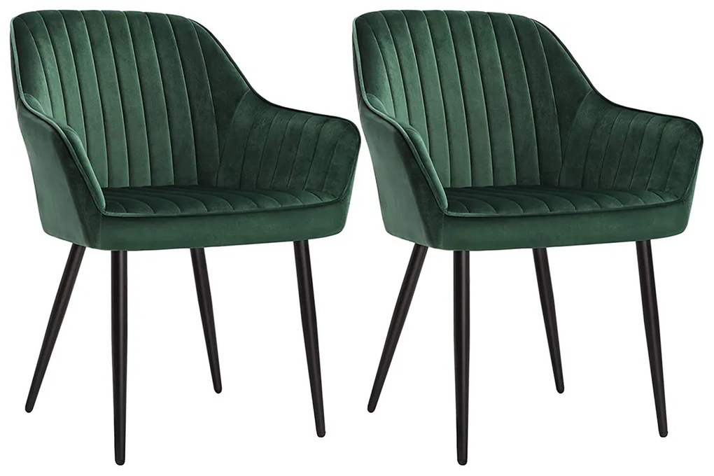 Conjunto de 2 cadeiras cozinha, jantar de jantar verde-preto