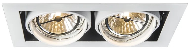 Foco embutido branco AR111 ajustável 2 luzes - Oneon Design,Moderno