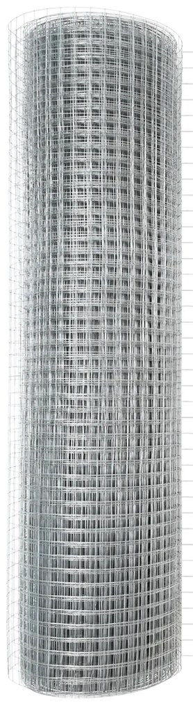 Cerca de Arame Soldado com 22 Postes U Prateado 0.6x50 m Aço