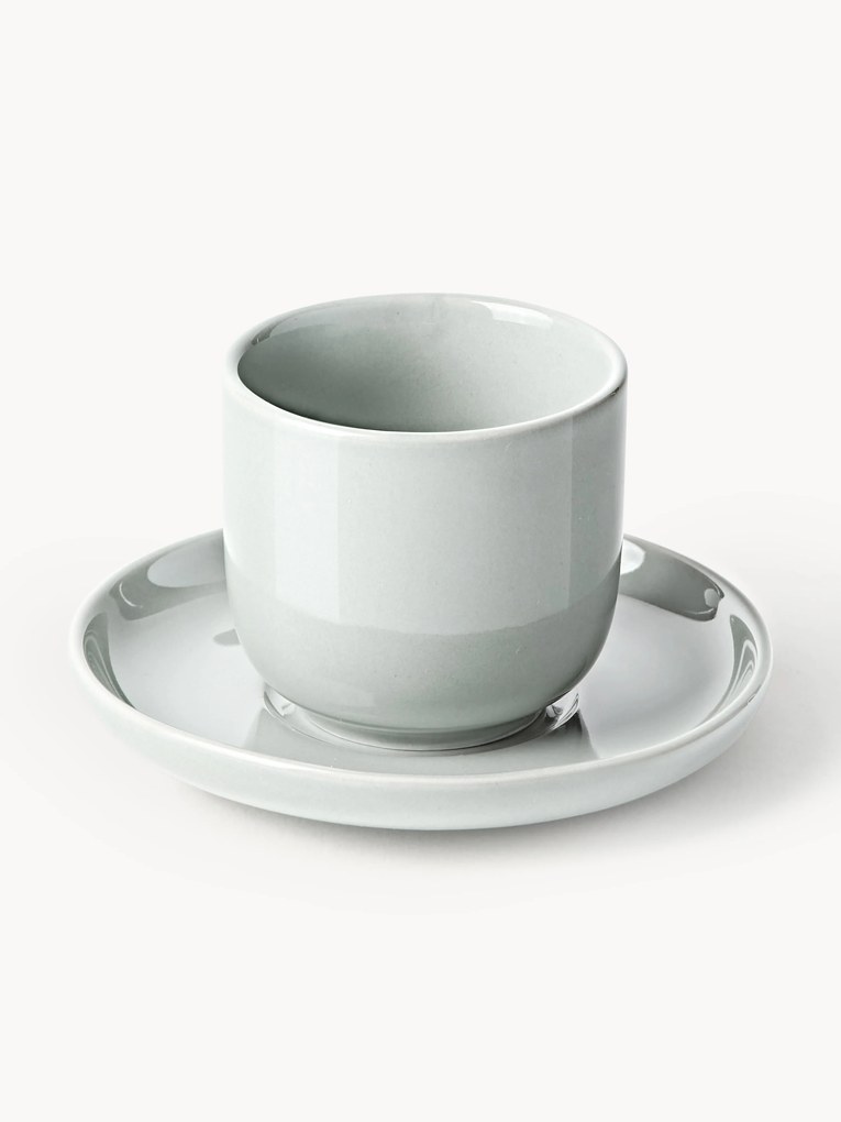 Chávenas de café expresso em porcelana com pires Nessa, 4 uni.