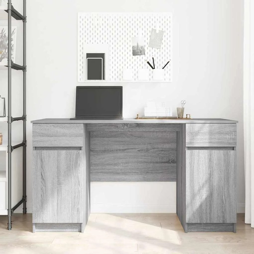 Mesa vidaXL Cinzenta Sonoma 140x49x76 cm Madeira engenheirada