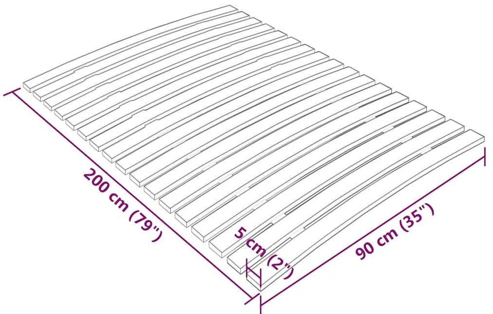 Estrado de ripas com 17 ripas 90x200 cm