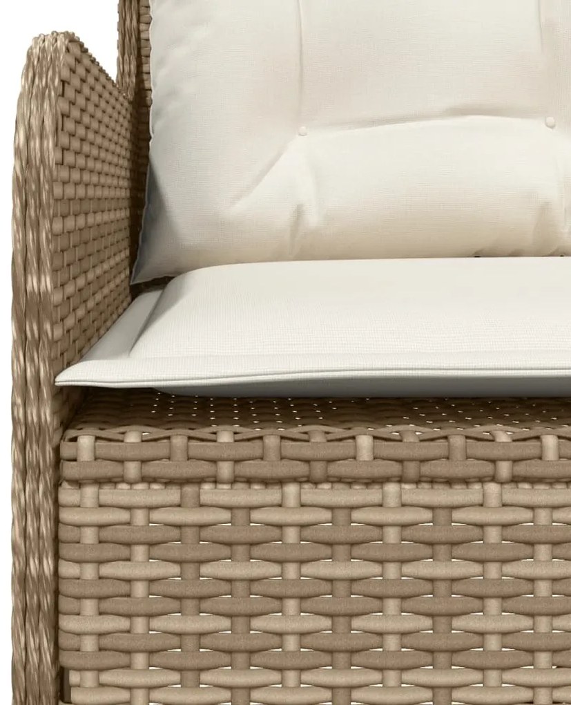 2 pcs conjunto de sofás p/ jardim com almofadões vime PE bege