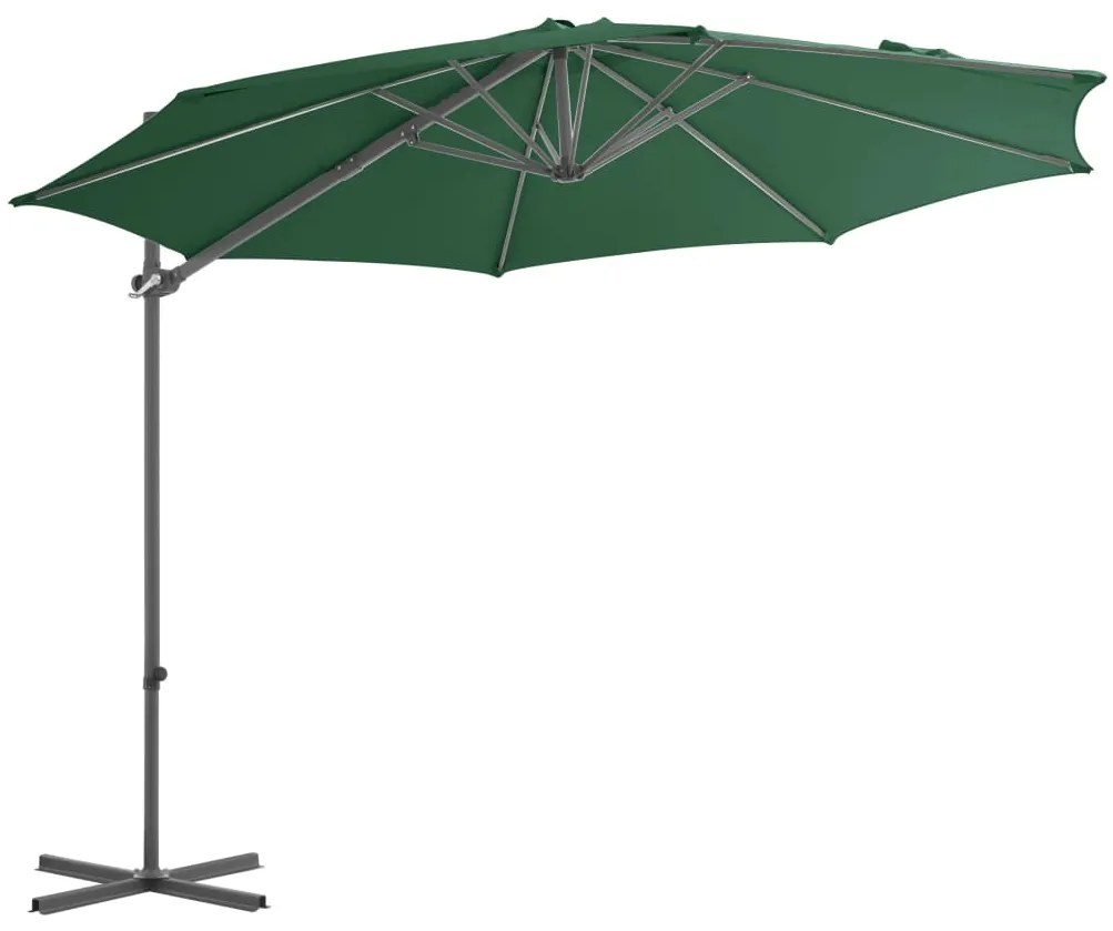 Guarda-sol de jardim com base portátil verde