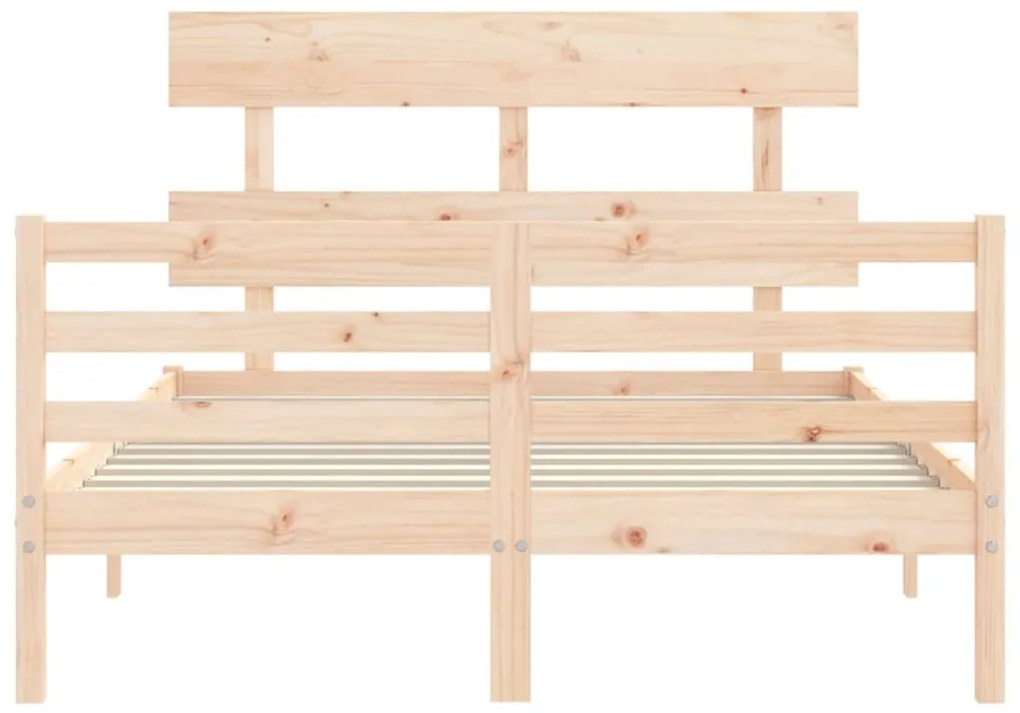 Estrutura de cama com cabeceira 140x200 cm madeira maciça