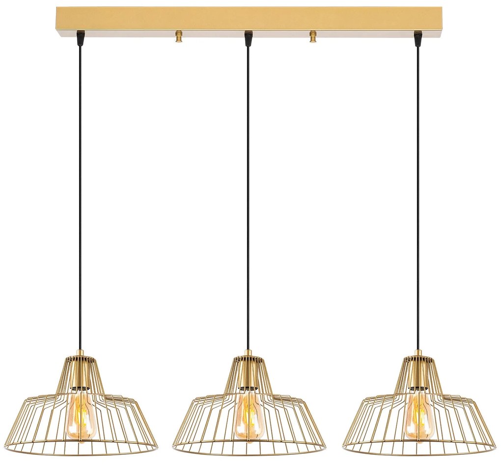 Chandelier Hakcu – Dourado Brilhante – 100 x 30 x 116 cm