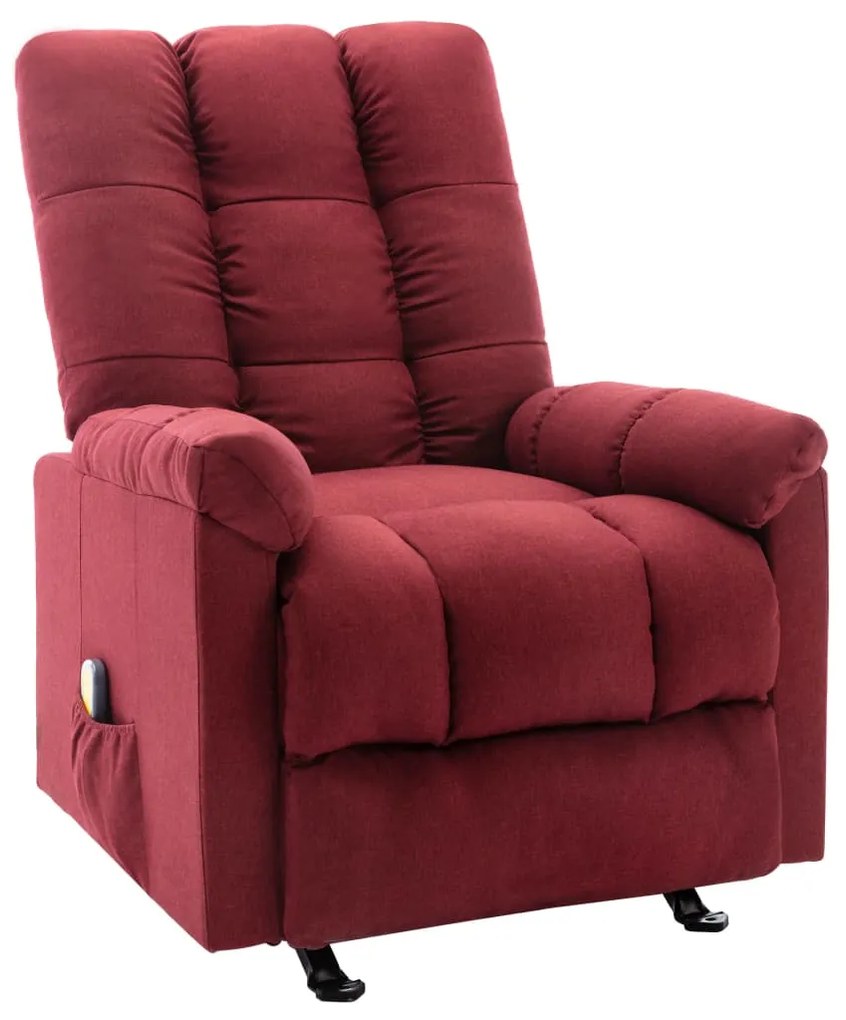 321413 vidaXL Poltrona de massagens reclinável tecido vermelho tinto