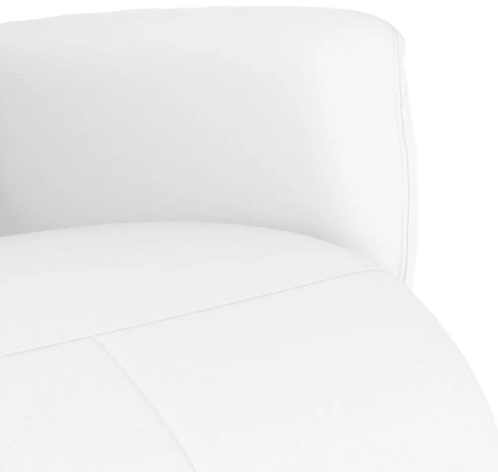 Cadeira reclinável com apoio de pés couro artificial branco
