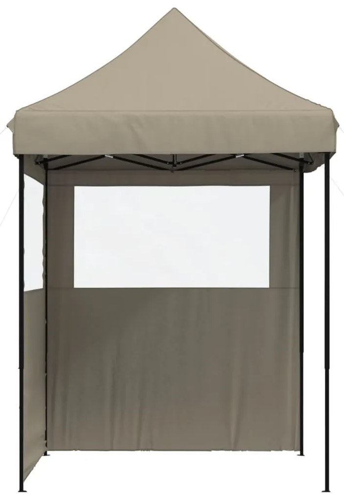 Tenda p/ festas pop-up dobrável c/ 2 paredes cinza-acastanhado