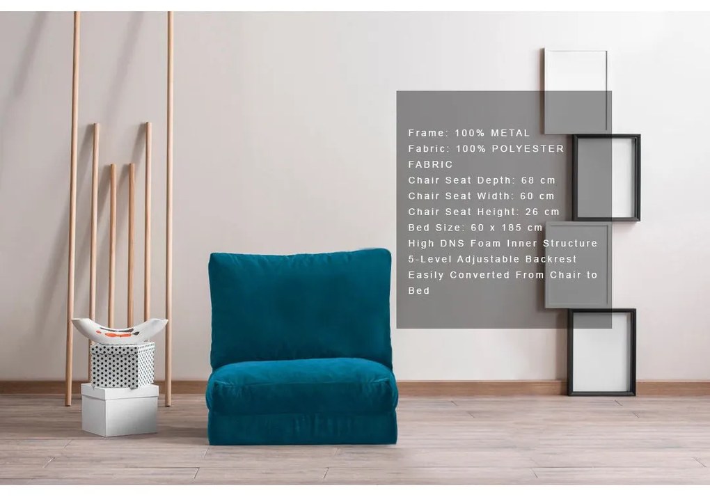 Sofá-Cama de 1 Lugar Taida – Verde – 60 cm x 68 cm x 62 cm