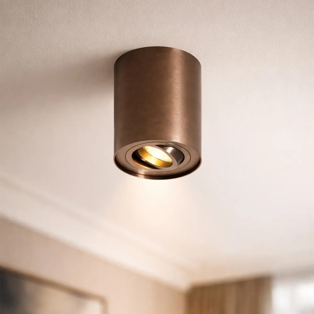 Foco de teto moderno bronze escuro inclinável e rotativo - Rondoo Up