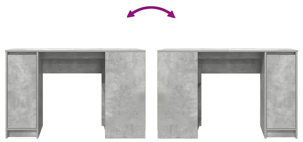 Secretária 120x42x76 cm derivados de madeira cinza cimento