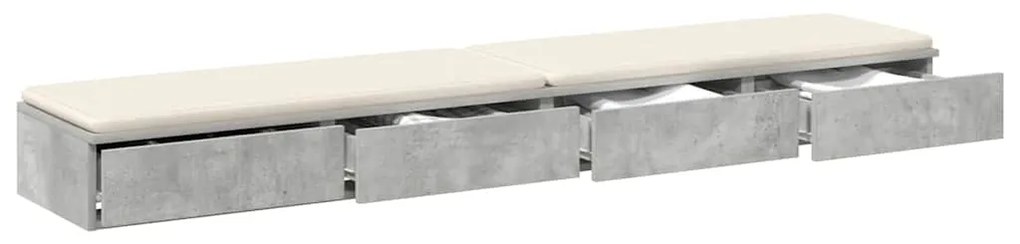 Gavetas para cama vidaXL Cinza Concreto 200x36,5x16,5 cm Madeira de En