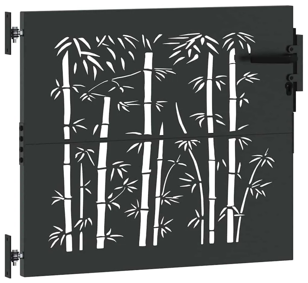 Portão de Jardim Preto 105 x 100 cm Aço com Revestimento em Pó
