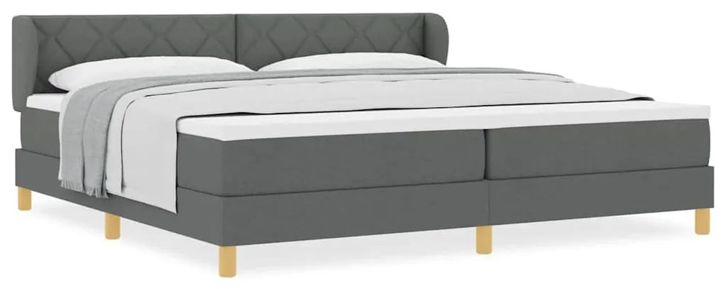 Cama Box Spring com Colchão vidaXL Cinza Escuro 200x200 cm Tecido