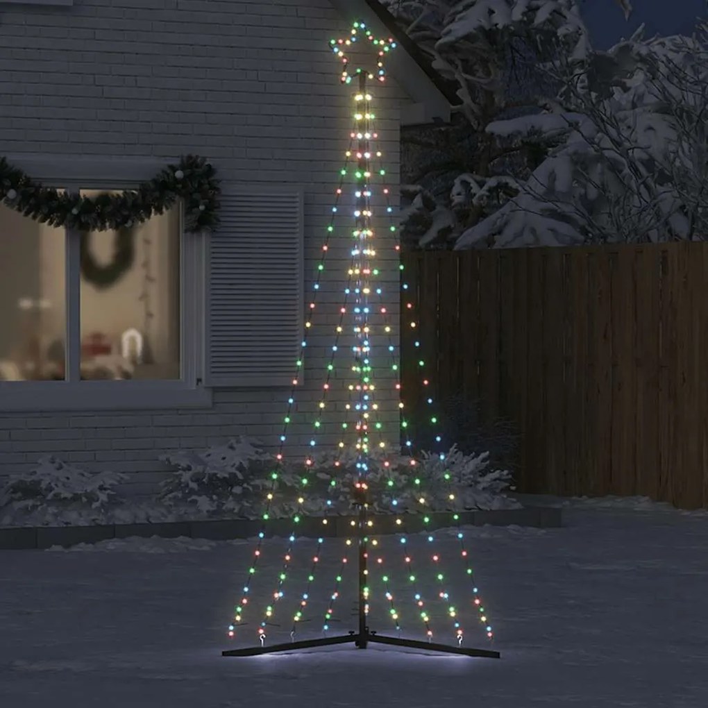 LED Árvore de Natal 447 LEDs Colorido 249 cm