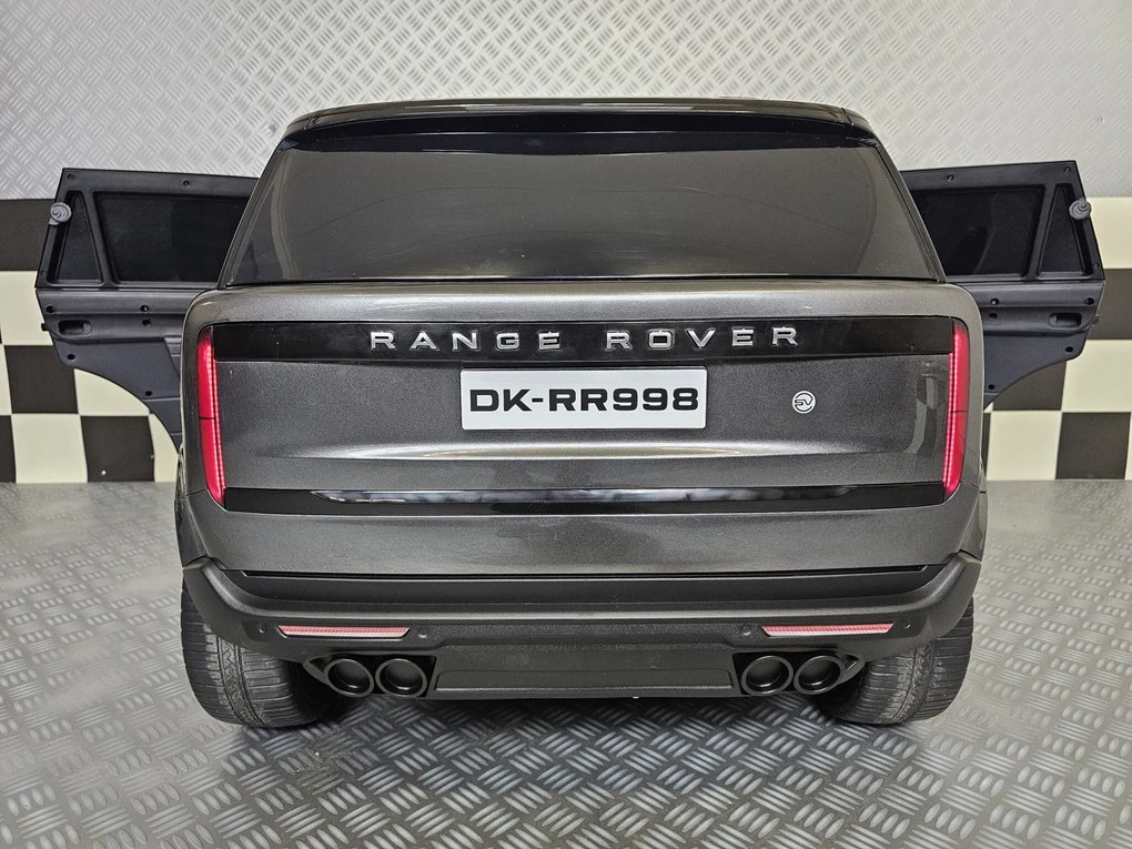 Carro elétrico para crianças RANGE ROVER VOGUE 24V, 2 Lugares, Pneus Borracha, Assento pele, Luzes Cinzento