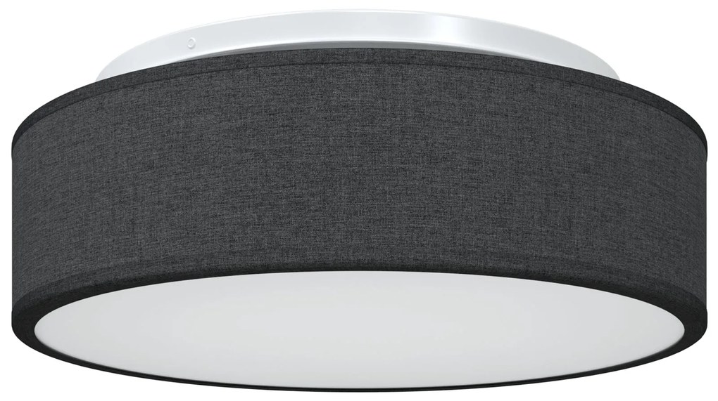 Luzes de Teto Montagem Embutida Preta Ø 38 cm Tecido E27