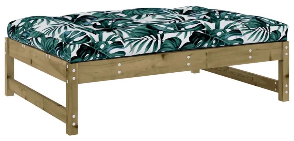 4 pcs conjunto lounge de jardim c/ almofadões pinho impregnado
