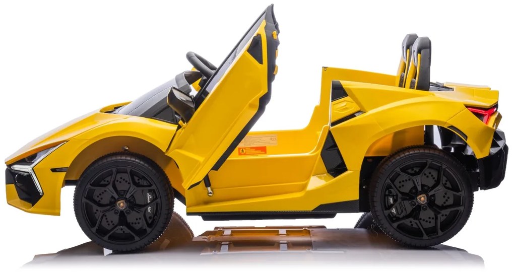 Carro elétrico para Crianças 2 Lugares Lamborghini Revuelto XL STRONG 24V, Rodas AR bombeado, Assento Couro ecológico Amarelo