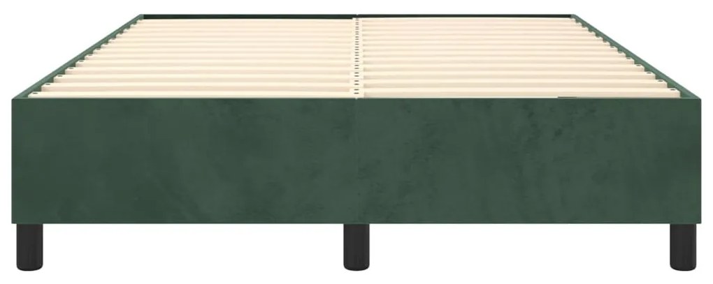 Estrutura de cama sem colchão 140x190 cm veludo verde-escuro