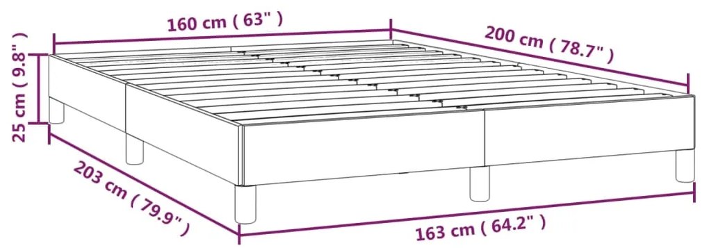 Estrutura de cama sem colchão 160x200 cm veludo preto