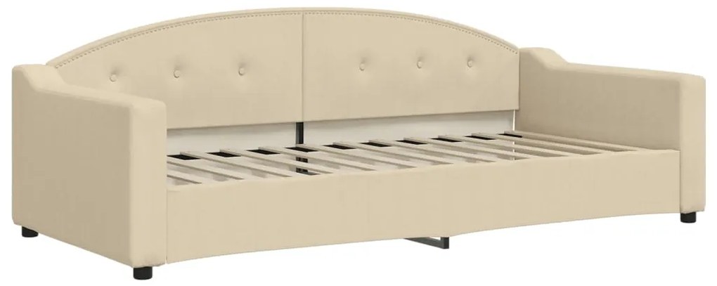 Sofá-cama com gavetão 90x200 cm tecido cor creme