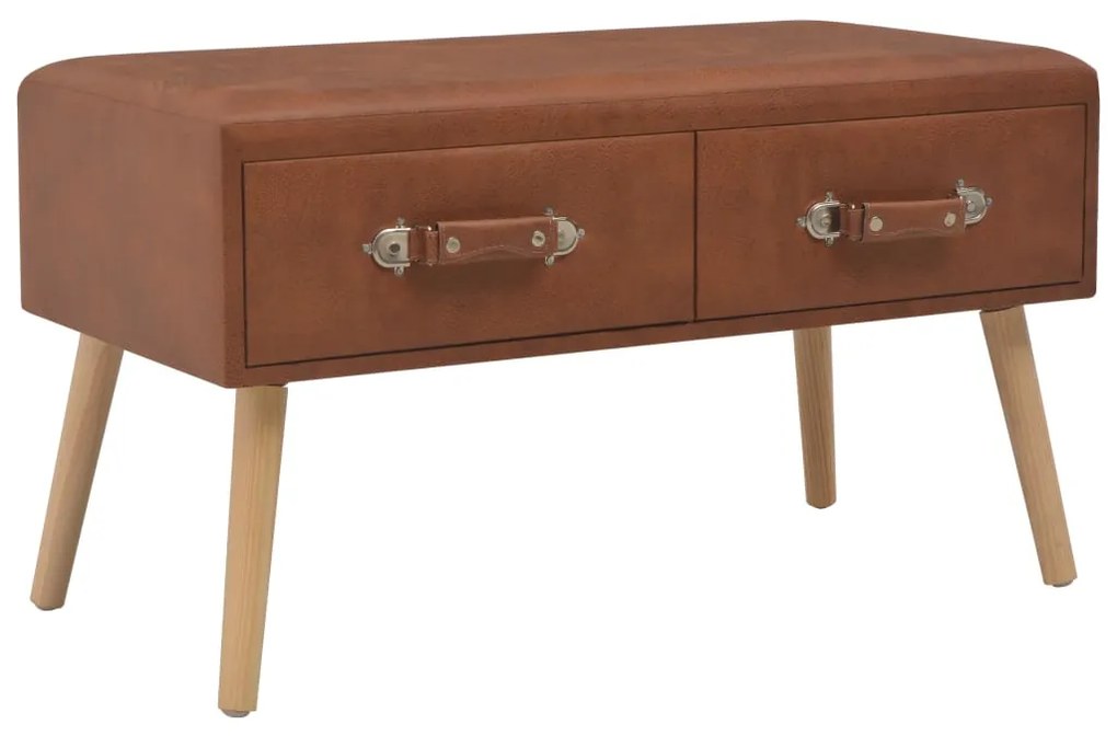 vidaXL Mesa de centro 80x40x46 cm couro artificial castanho