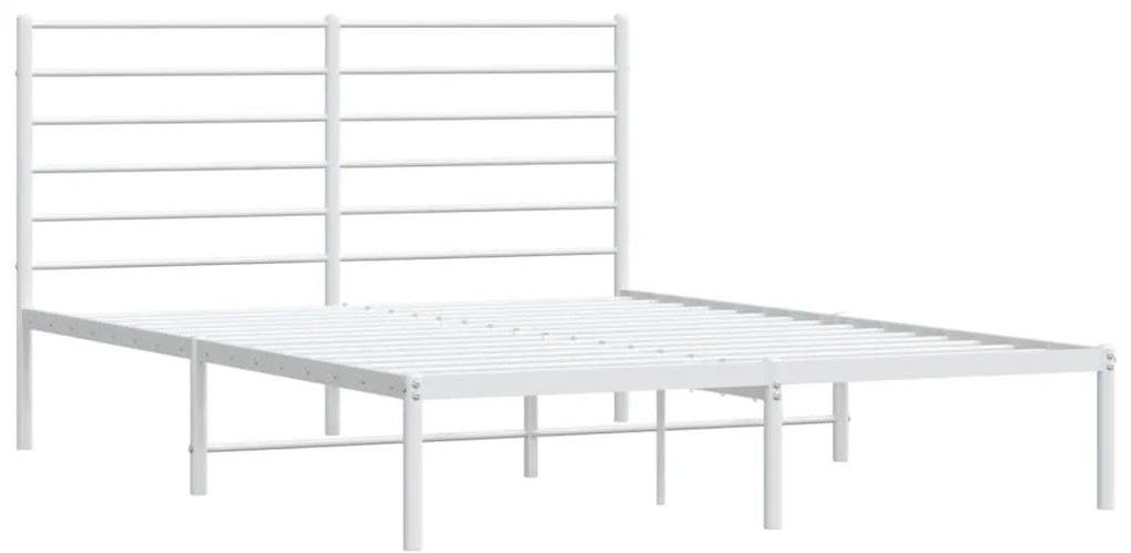 Estrutura de cama com cabeceira 120x200 cm metal branco