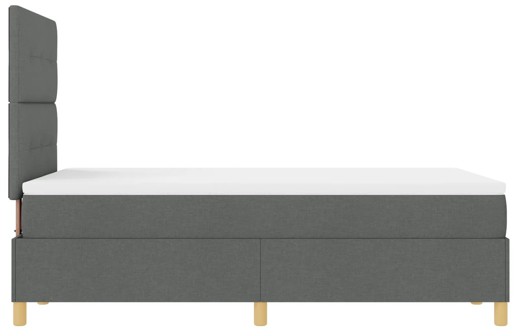 Cama Box Spring com Colchão Cinza Escuro 120x200 cm Tecido