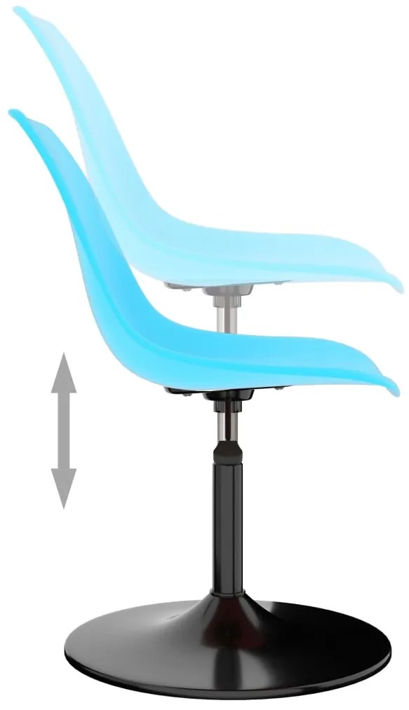 Cadeiras de jantar giratórias 2 pcs PP azul