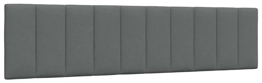 vidaXL Almofadão de cabeceira 200 cm tecido cinzento-escuro