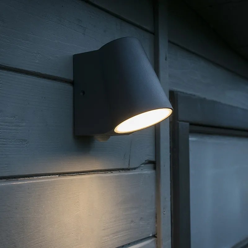 Candeeiro de exterior antracite com sensor de movimento incl. LED - Uma