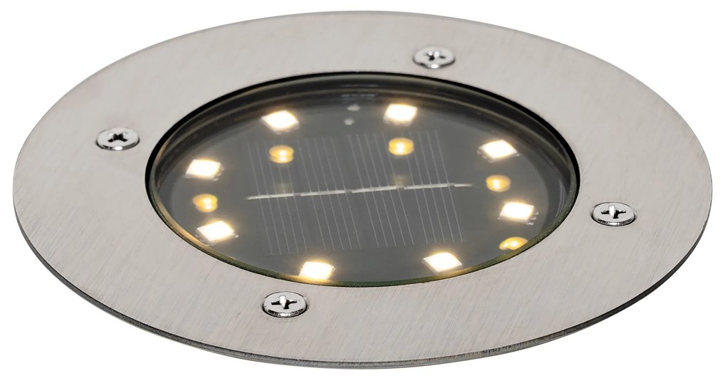 Foco de chão moderno em aço com LED IP65 solar - Terry Moderno