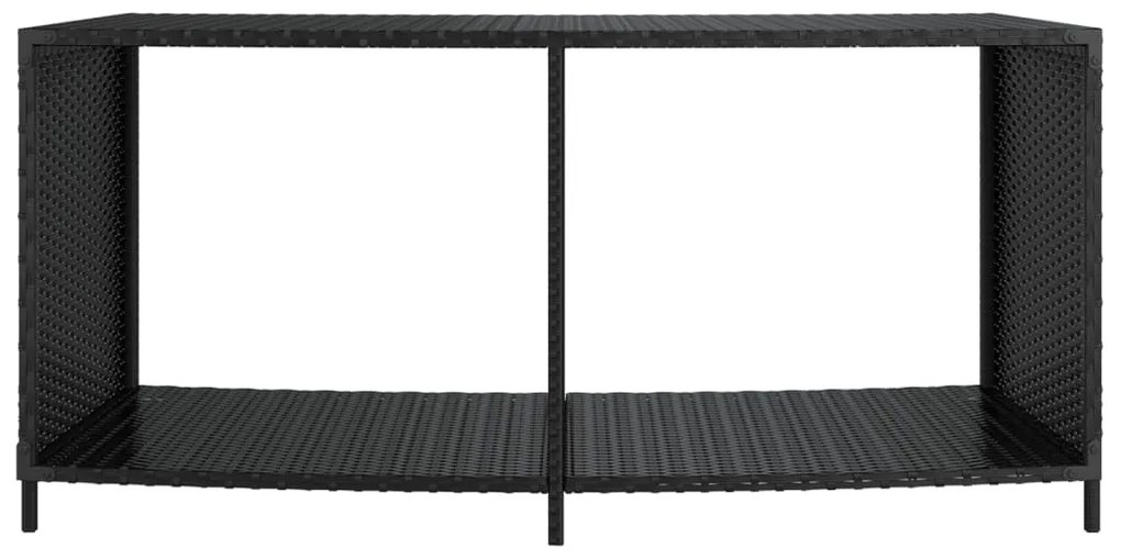 Prateleiras de arrumação 2 pcs vime PE preto