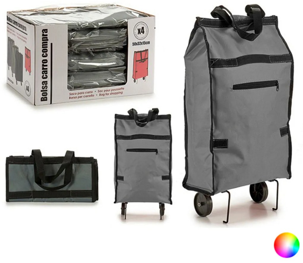 Carro de Compras Dobrável (14 x 53 x 31,5 cm) - Cinzento