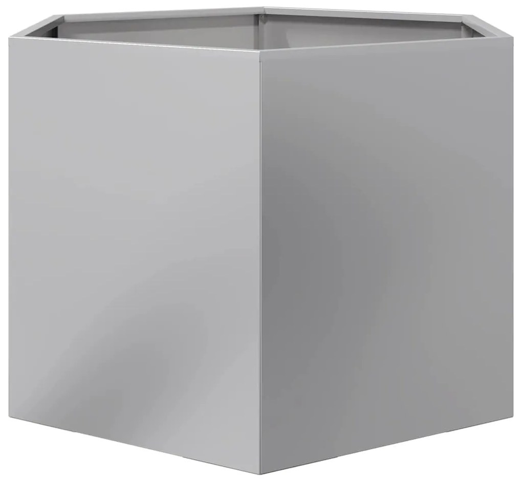 Vaso/floreira de jardim hexagonal 69x60x45 cm aço galvanizado