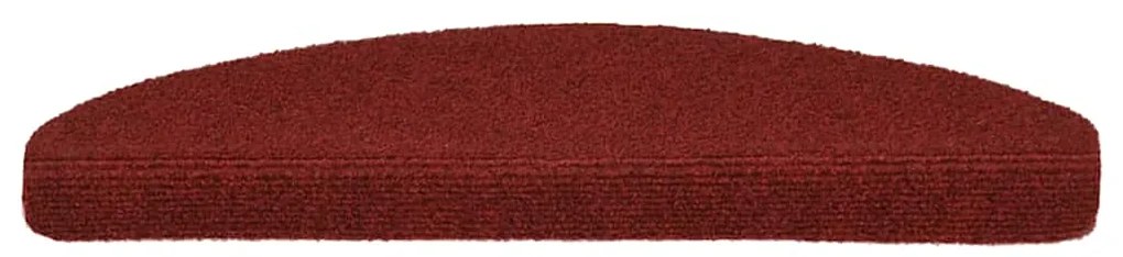 Tapetes de escada autoadesivos 20 pcs 65x21x4 cm vermelho