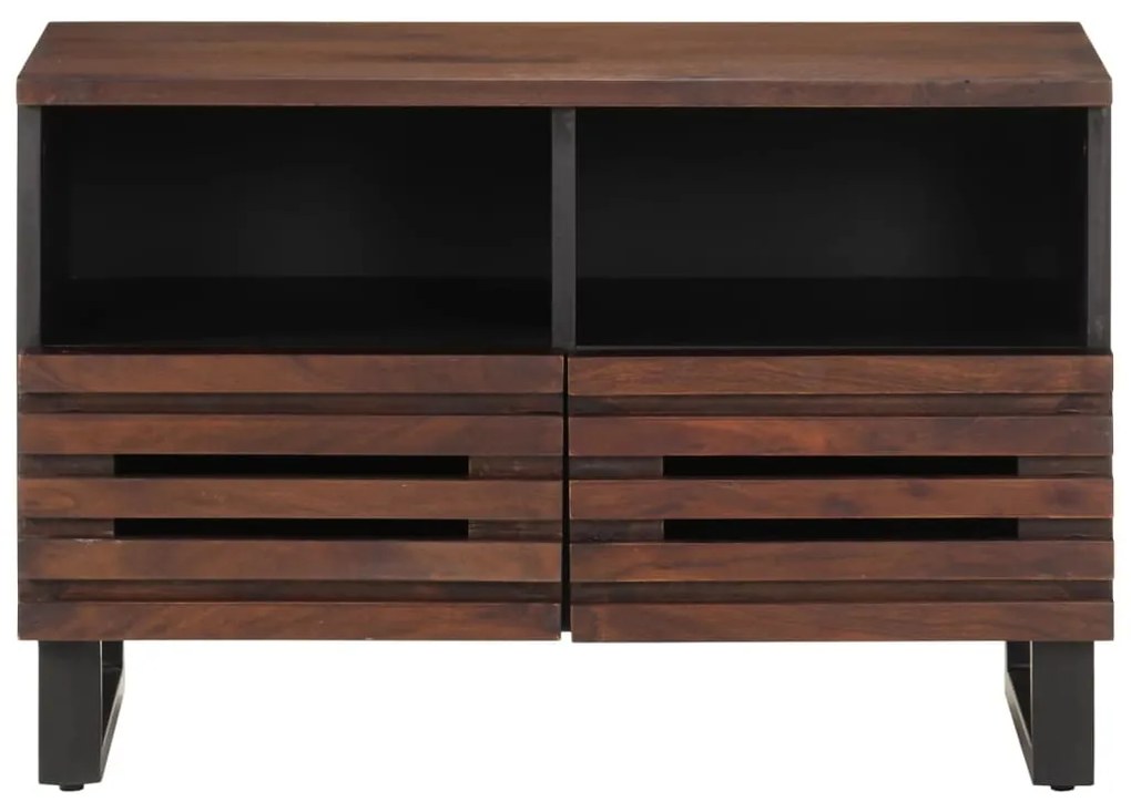 Móvel de TV 70x34x46 cm madeira de mangueira maciça castanho