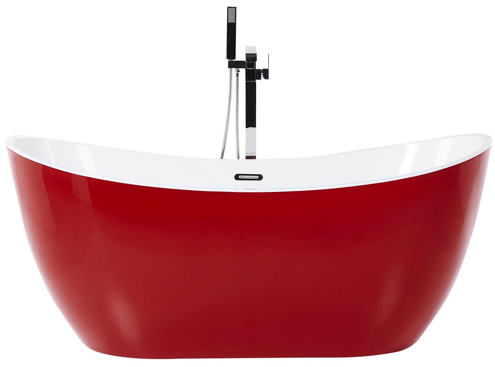Banheira autónoma em acrílico vermelho 170 x 77 cm ANTIGUA Beliani
