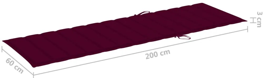 Espreguiçadeira de jardim com mesa e almofadão acácia maciça