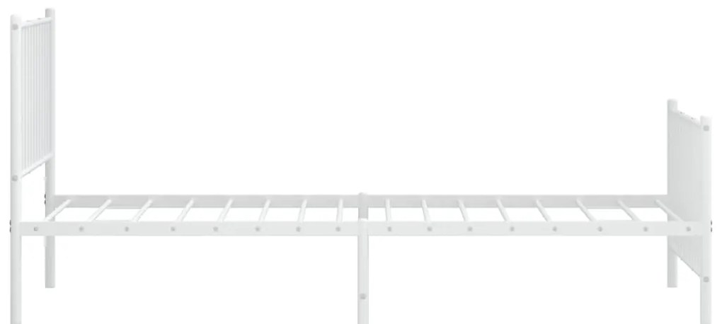 Estrutura de cama com cabeceira e pés 90x200 cm metal branco