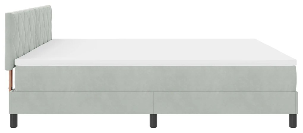 Cama Box Spring com Colchão vidaXL Cinza Claro 200x200 cm Veludo