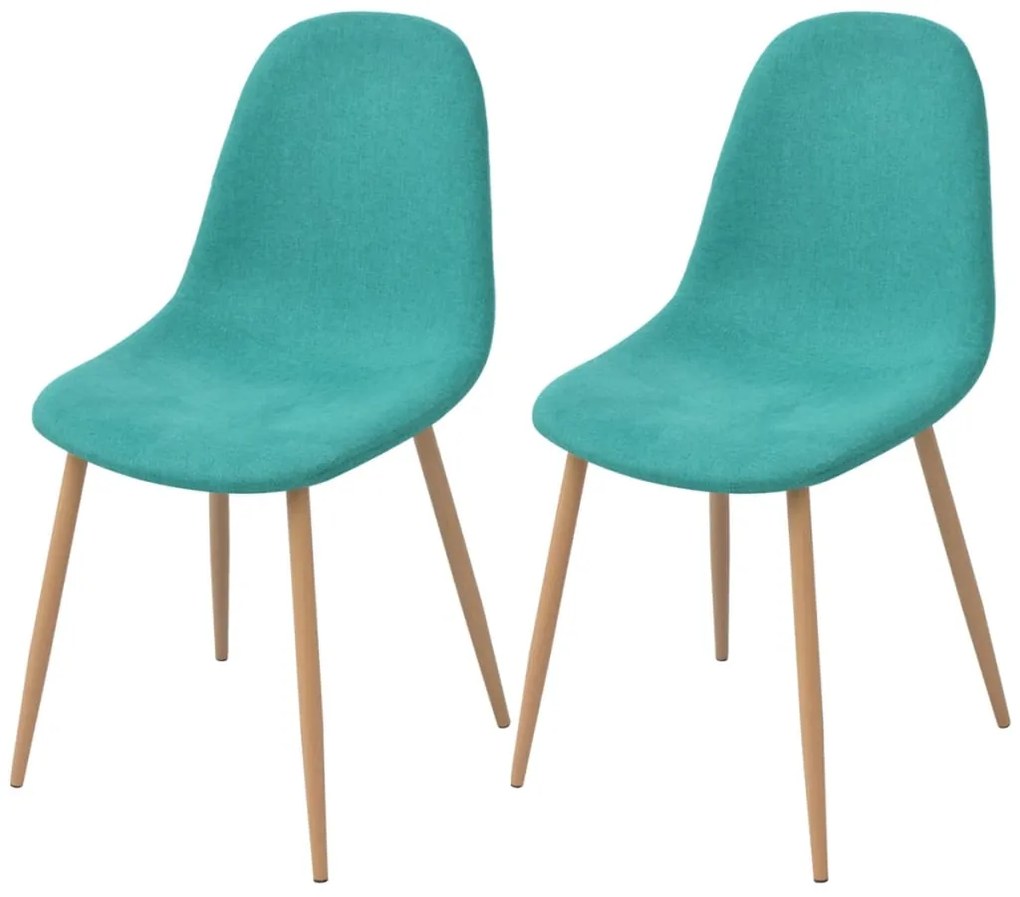 vidaXL Cadeiras de jantar 2 pcs tecido verde