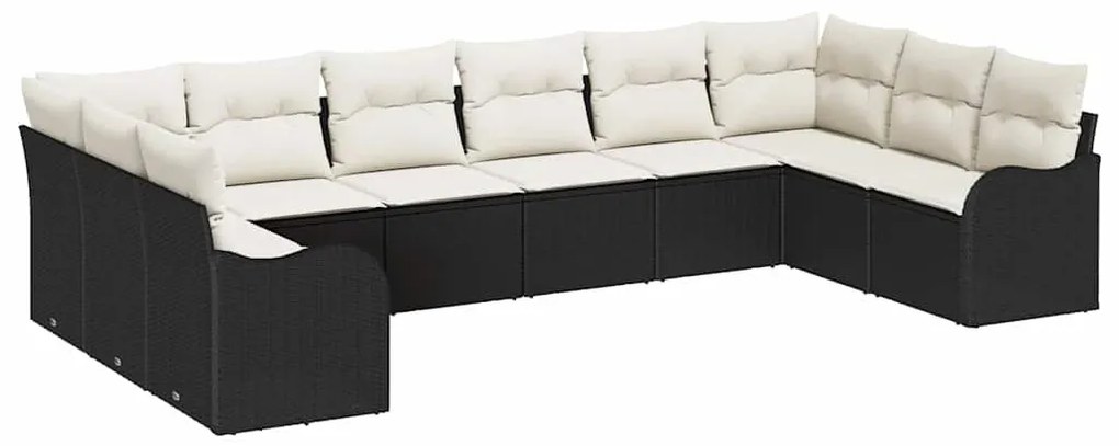 Conjunto de Sofá para Jardim da com 10 Peças e Almofadas em Rattan Pol