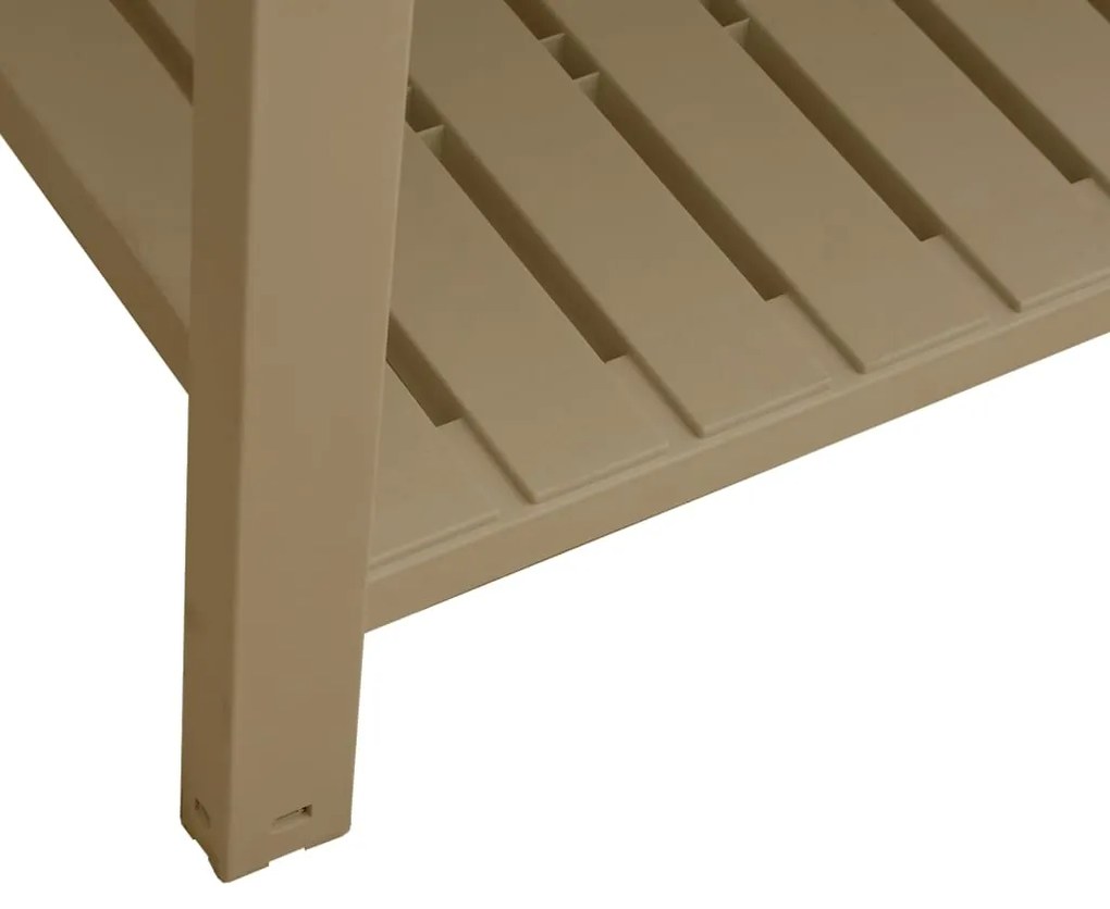 Canteiro elevado 110x45x79 cm polipropileno castanho-claro